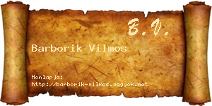 Barborik Vilmos névjegykártya