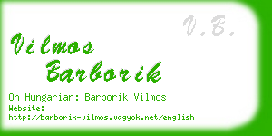 vilmos barborik business card